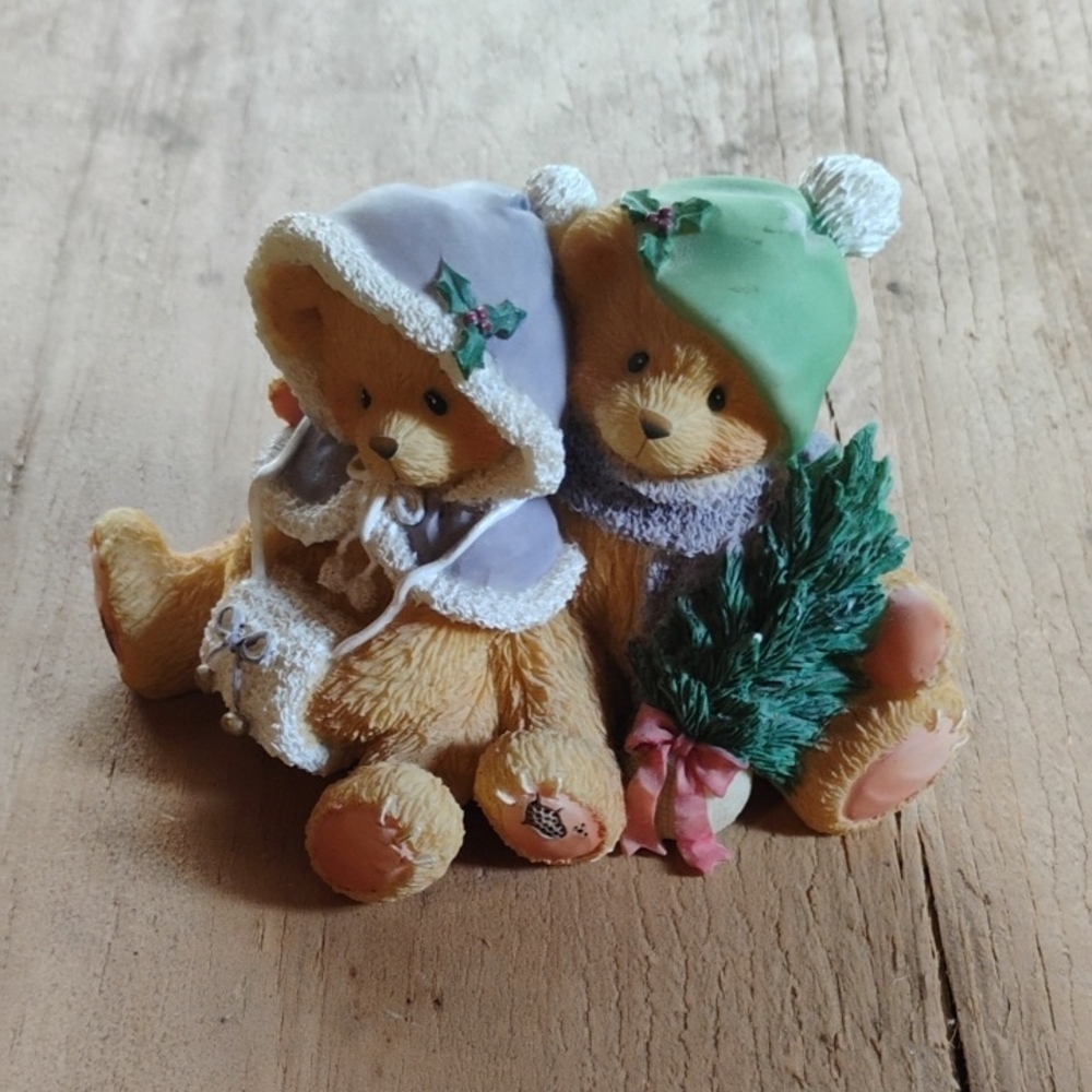 Cherished Teddies with Green and Blue Hats